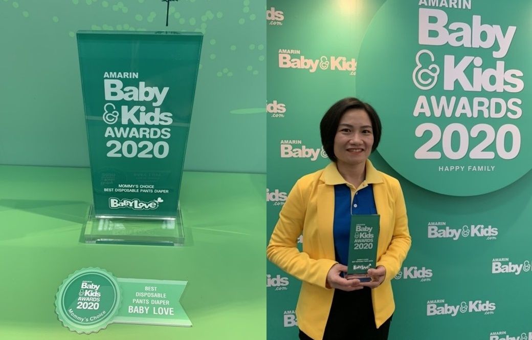 ผ้าอ้อมสำเร็จรูป BabyLove ได้รับรางวัล Mommy’s Choice Award
ให้เป็นสุดยอดแบรนด์ผ้าอ้อมเด็กแบบกางเกงในดวงใจแม่ ปี 2020